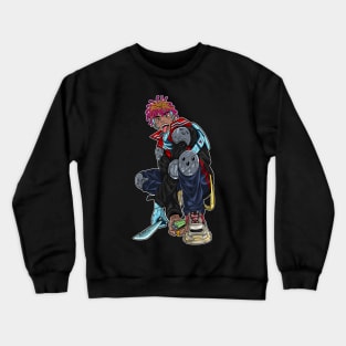 Dreadlock swordman cyberpunk Crewneck Sweatshirt